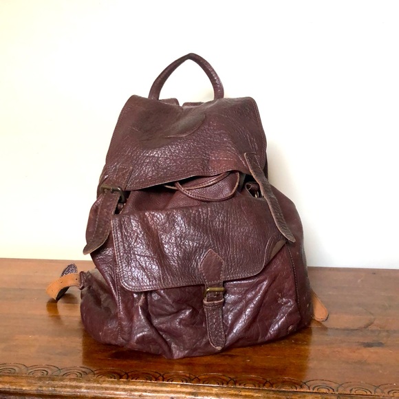 Back to school! Brown Leather Backpack - Picture 4 of 8